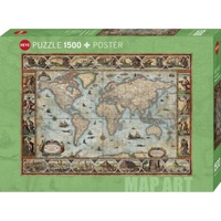 Heye Map Art: Willem Blaeu World Jigsaw Puzzle 1500 Pieces