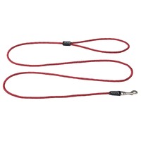 Rogz Classic Rope Genuine Leather Cuffs Dog Lead Red Small