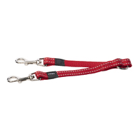 Rogz Double Splitter Reflective Nylon Dog Lead Red Medium