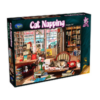 Holdson Cat Napping Bookshop Cat Jigsaw Puzzle 1000pcs (HOL777235)
