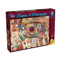 Holdson Treats N Treasures Ser 4 Vintage Fabric Jigsaw Puzzle 1000pc (HOL778423)