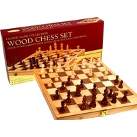 CHESS SET,WOOD,18" INLAID BRD. (HSN00156)