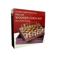 CHESS SET,METAL, 12" INLD.CASE (HSN00985)