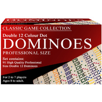 Hansen Classic Game Collection Double 12 Colour Dot Dominoes (HSN16620)