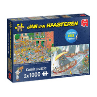 Jumbo Jan Van Haasteren Cheese Market Jigsaw Puzzle 2 x 1000 Pieces (JUM00037)
