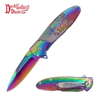 Dark Fantasy Blades Rainbow Bear Stainless Steel Folding Knife (K-DF-9036-3NS)