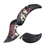 Dark Side Blades Skull & Rose Stainless Steel Pocket Knife (K-DS-092SK)