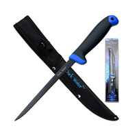 Dark Water Rubber Handle Stainless Steel Fillet Knife (K-DW-FIX003CS)