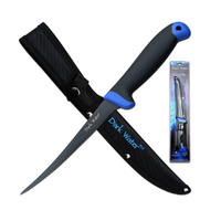 Dark Water Rubber Handle Stainless Steel Flex Fillet Knife (K-DW-FIX004CS)