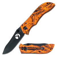 Elk Ridge Orange Camo Handle Pocket Knife 117mm Closed Length (K-ER-015OC)