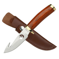 Elk Ridge Gut Hook Hunting Knife incl Leather Sheath 222mm (K-ER-049)