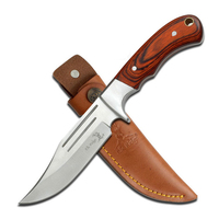 Elk Ridge Wooden Handle Knife w/ Sheath 241mm (K-ER-052)