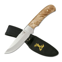 Elk Ridge Burl Wood Fixed Knife incl Nylon Sheath 203mm (K-ER-107)