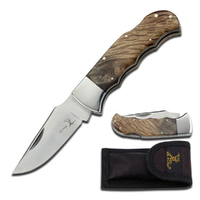 Elk Ridge Maple Burl Wood Gentlemans Knife 171mm Open Length (K-ER-138)
