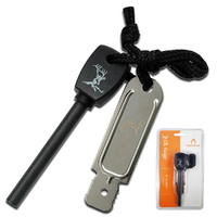 Elk Ridge Magnesium Fire Starter with Signal Mirror (K-ER-153BK)
