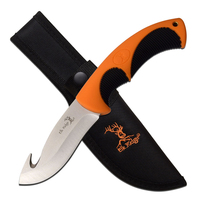 Elk Ridge Orange Handle Gut Hook Blade w/ Sheath 235mm (K-ER-200-02G)