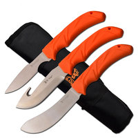 Elk Ridge Lightweight Rubber Handle Hunting Butcher Knife Set (K-ER-200-07SET)