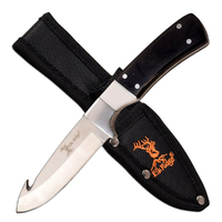 Elk Ridge Black/White Pakkawood Gut Hook Skinner Knife 173mm (K-ER-200-08WH)