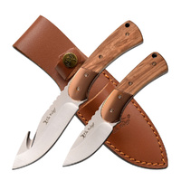 Elk Ridge Zebra Wood Handle Dual Hunting Knife Set (K-ER-200-10BR)