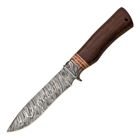 Elk Ridge Damascus & Rosewood Fixed Blade Hunting Knife 279mm (K-ER-200-15RW)