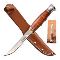 Elk Ridge Outskirt Hunting Knife Stacked Leather Handle 206mm (K-ER-200-30LBR)
