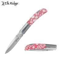 Elk Ridge Stainless Steel Folding Knife POM Handle Rose (K-ER-2006RD)