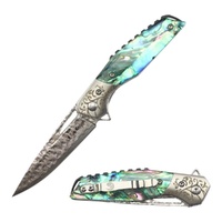 Elk Ridge Abalone Damascus Ball Bearing Liner Lock Pocket Knife