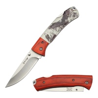 Elk Ridge Eagle & Wooden Bolster Handle Lockback Pocket Knife