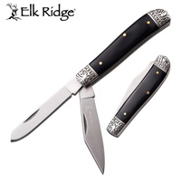 Elk Ridge Gentlemans Tracker Knife Black Wood Handle (K-ER-220BW)