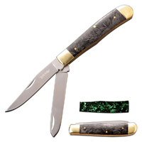 Elk Ridge Twin Blade Glow in the Dark Carbon Fibre Knife (K-ER-220GCF)