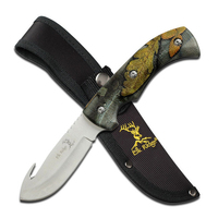 Elk Ridge Gut Hook Skinner Knife Fall Camo w/ Sheath 222mm (K-ER-274FC)