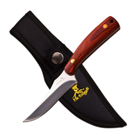 Elk Ridge Wooden Handle Hunting Knife w/ Sheath 178mm (K-ER-299WD)