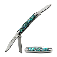 Elk Ridge Green Shell 3 Blade Pocket Knife 70mm Closed Length (K-ER-323SSR)