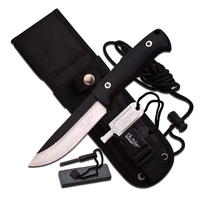 Elk Ridge Black Knife Survival Kit w/ Sheath 266mm (K-ER-555BK)