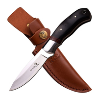 Elk Ridge Black & Brown Pakka Knife w/ Sheath 300mm (K-ER-565BW)
