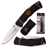 Elk Ridge Rubber Handle Pocket Knife & Sheath 114mm Closed Length (K-ER-923PL)