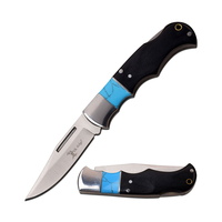 Elk Ridge Black Pakkawood Lockback Pocket Knife 89mm Closed Length (K-ER-943BL)