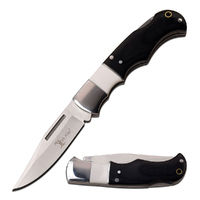Elk Ridge Black & White Pakkawood Handle Lockback Knife (K-ER-943WH)