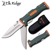 Elk Ridge Saw & Blade Knife incl Nylon Pouch (K-ER-FDR001OGN)