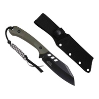 Elk Ridge Fixed Blade Knife Green incl Black Nylon Fiber Sheath