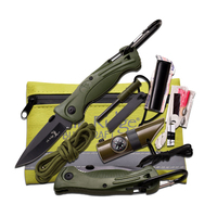 Elk Ridge Hi-Vis Survival Kit Green w/ Pouch (K-ER-PK4G)