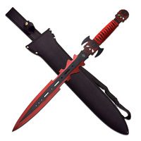 Fantasy Master Skull Stainless Steel Short Sword Red 692mm (K-FM-681RD)