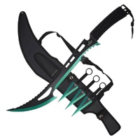 Snake Eye Stainless Steel Sword & Thrower Set incl Sheath Green