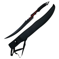 Blades USA Red Flame Sword & Sheath Black Cord Wrapped Handle