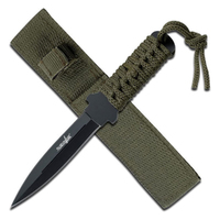 Survivor Double Edge Fixed Blade Knife Black 7.5" (K-HK-7521)