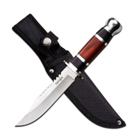 Survivor Wooden Handle Fixed Knife with Nylon Sheath 266mm (K-HK-781S)