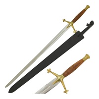 Medieval Warrior Viking Claymore Stainless Steel Sword incl Leather Sheath