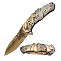 Master Collection Golden Dragon Pocket Knife 115mm Closed Length (K-MC-045)