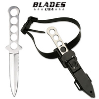 Blades USA Double Edged Stainless Steel Dive Knife 23cm (K-MD-1BD)