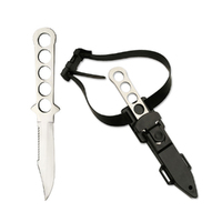 Fury Stainless Steel Mirror Polish Reverse Serrated Dive Knife 229mm (K-MD-1BS)